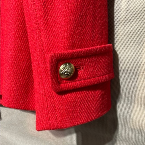 Talbots Red Pea Coat with Double Breasted Design - Picture 9 of 16